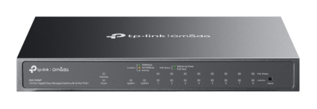 TP-Link Omada ギガビットポートx10 イージーマネージドスイッチ(PoE+界面x8積み上げる) ES210GMP(UN)