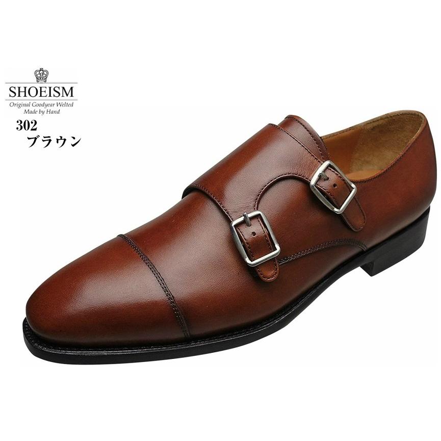 人気ブランドの ビジネスシューズ シューイズム 302 Shoeism 本革 革底 ダブルモンクストラップドレストラッド ビジネスシューズ メンズ 足馴染みが良い上質な革を使用 就活 結婚式 お葬式にも最適です Www Mekatronik Org Tr