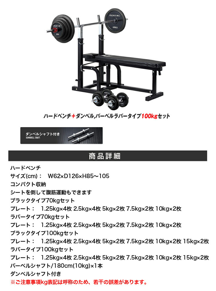 高い素材 ファイティングロード ダンベルプレート 7.5kg×2枚 1.25×4枚