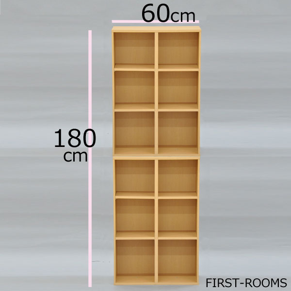 楽天市場 カラーボックス 上下左右連結対応 幅60 59 8 奥行き 29 4 高さ180ｃｍ ナチュラル 艶消し 組み立て家具のファーストルームズ