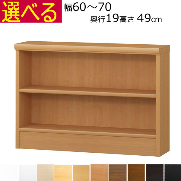 薄型 本棚 カラーボックス オーダーメイド 幅60~70 奥行き19cm(スリム) 高さ49cm( 棚板1.7または2.5cm厚)|組み立て家具のファーストルームズ