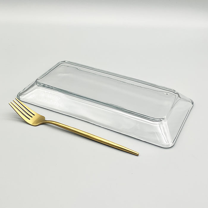 ガラス製 プレート 長方形 特大皿 長方形ガラスプレート 24cm メキシコ製 ガラス食器 洋食器 お皿 角皿