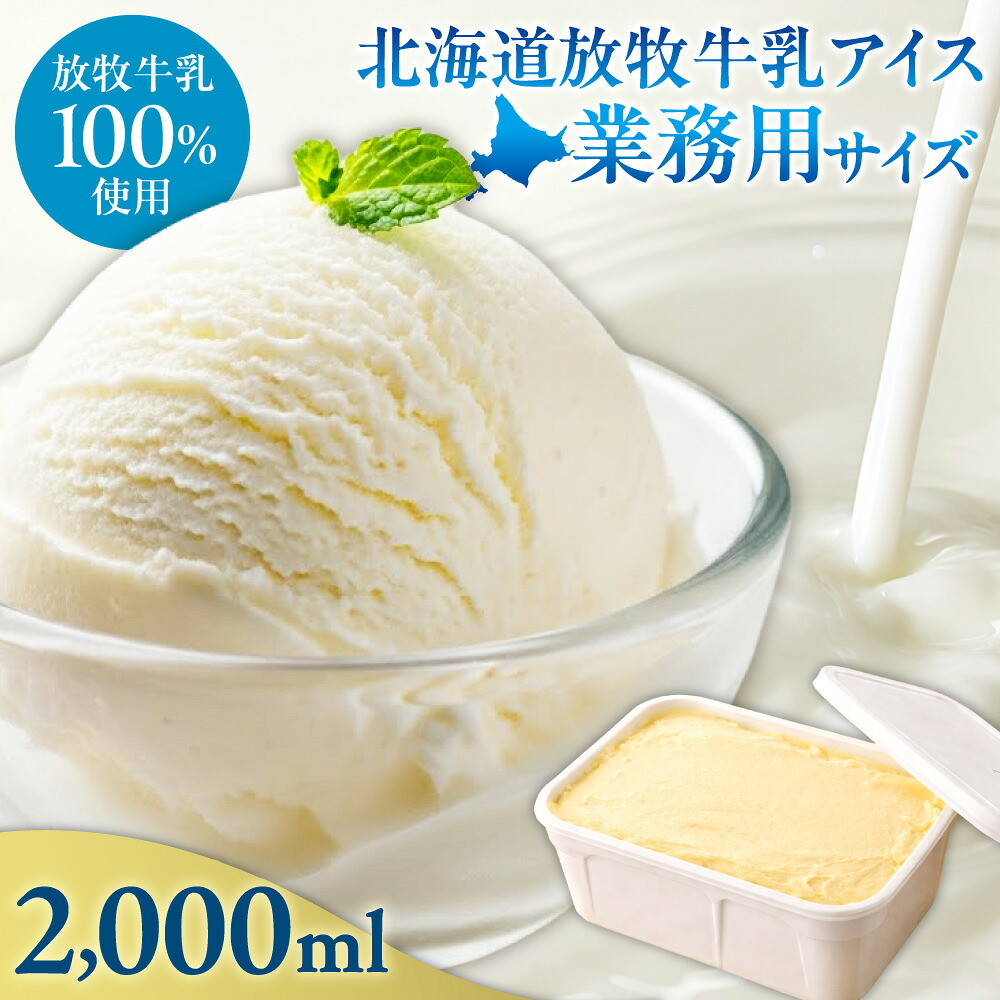 【ふるさと納税】 アイス 無添加 北海道産 牛乳アイス 1個 2000ml 業務用サイズ アイスミルク クラフトアイス 牛乳 スイーツ デザート ご褒美 北海道 札幌市