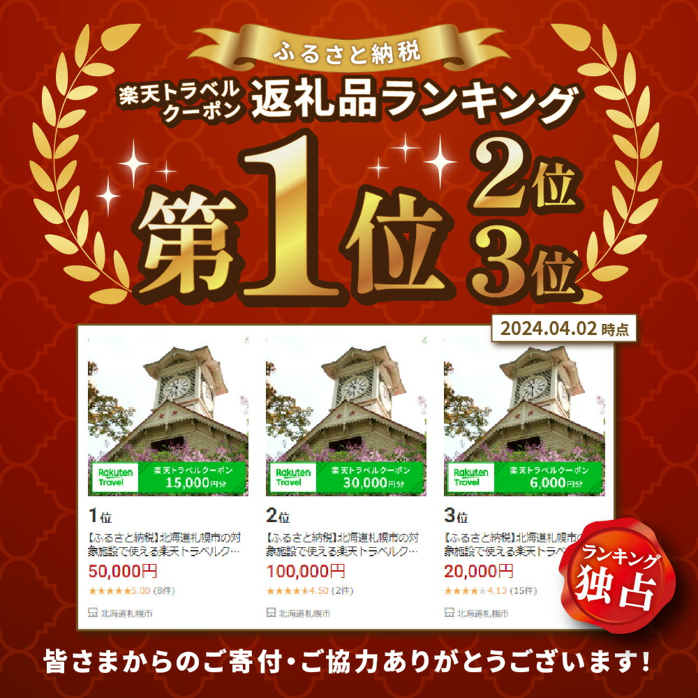 【ふるさと納税】 北海道札幌市の対象施設で使える楽天トラベルクーポン 寄付額 20,000円 旅行 宿泊 ホテル 旅館 チケット クーポン 6000円分 トラベル サッポロ さっぽろ 観光 レジャー ビジネス 出張 旅行券 国内旅行 予約 宿泊券 rakuten 北海道 札幌市