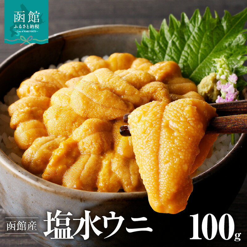 【ふるさと納税】函館朝市 弥生水産 函館産 塩水ウニ 100g 1パック 冷蔵 塩水 うに 新鮮 割りたて とろける 舌触り 甘味 旨味 何もつけずに そのまま 漁師 ウニ漁 期間限定 数量限定 魚介 ウニ丼 酒の肴 おつまみ 北海道 函館 送料無料 お取り寄せグルメ