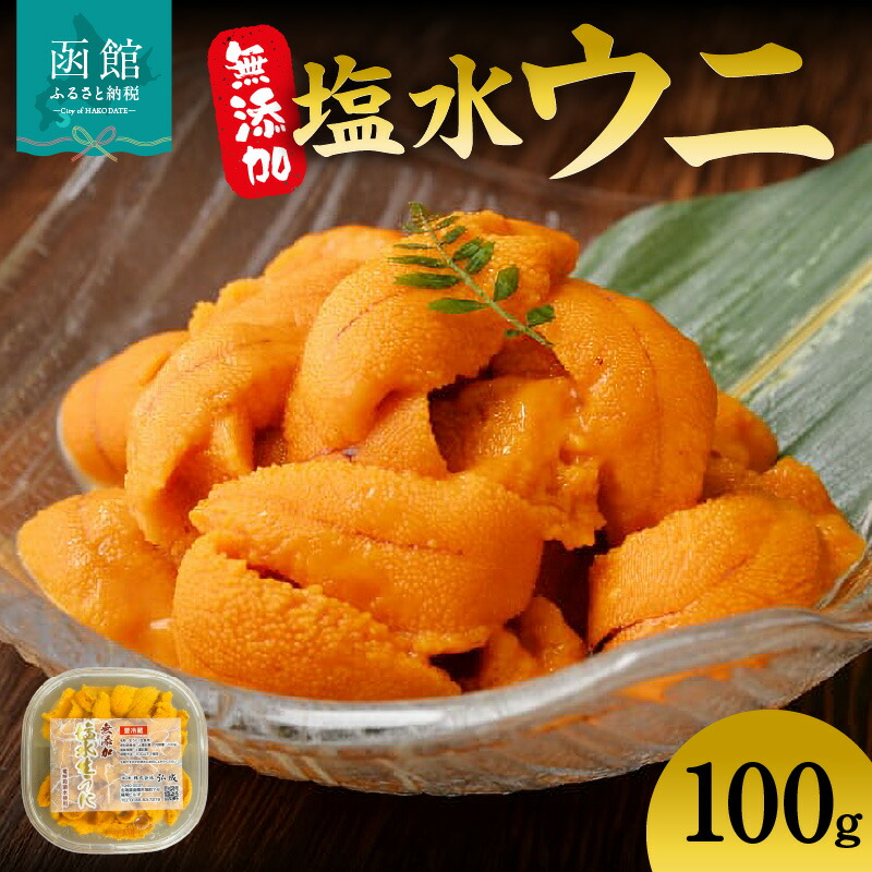 【ふるさと納税】無添加塩水ウニパック(100g) ミョウバン不使用 天然うに ウニ 雲丹 うに丼 軍艦巻き 北海道 函館 はこだて ふるさと