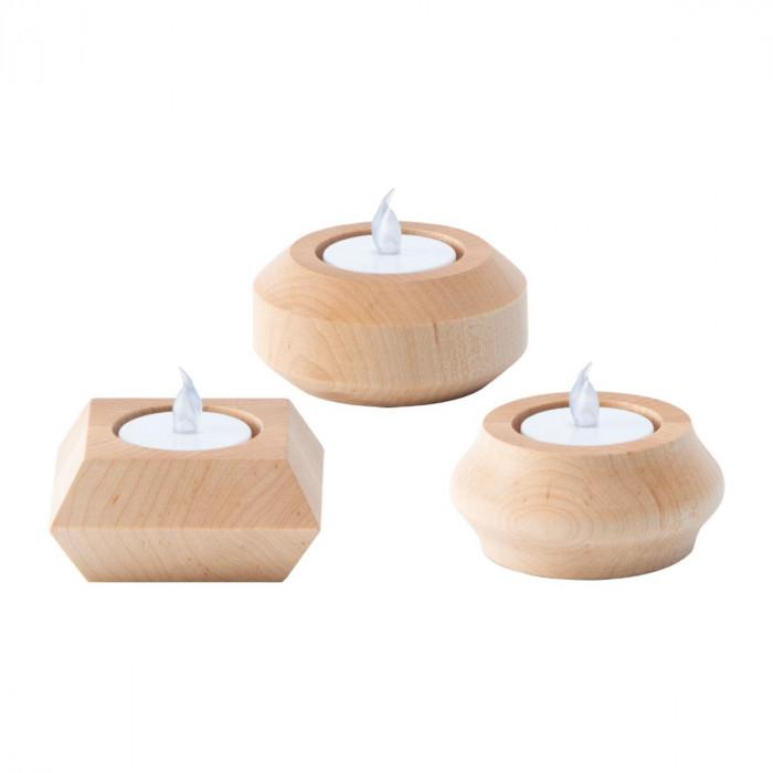 【ふるさと納税】旭川家具　コサイン　キャンドルホルダーPOT・BAUM・SQUAREのセット　メープル_03282 | クラフト 民芸 人気 おすすめ 送料無料｜北海道旭川市　ふるさと納税