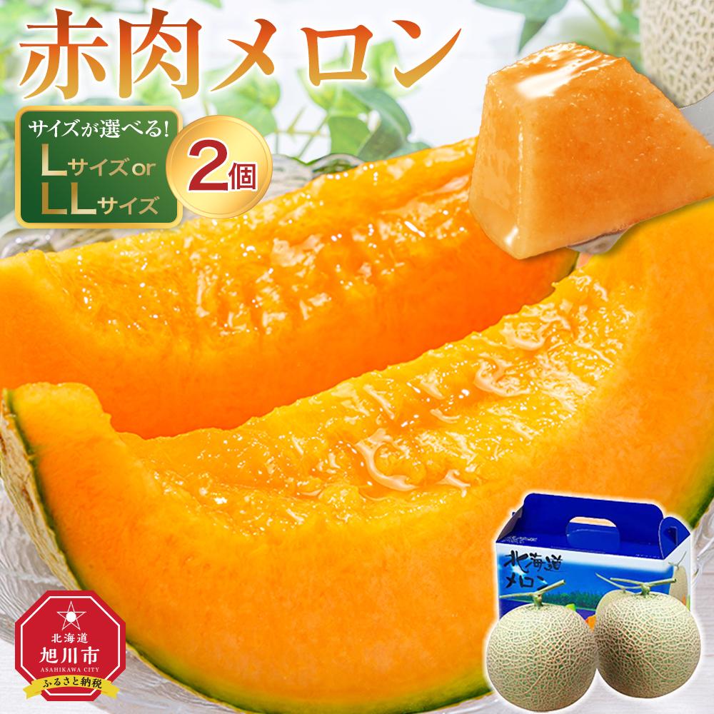 【ふるさと納税】【楽天限定】【先行予約】北海道「赤肉メロン」L玉orLL玉×2個（2025年7月中旬発送開始予定）【 果物 くだもの フルーツ メロン 赤肉 赤肉メロン 旬 お取り寄せ 甘い 北海道産 旭川市 北海道 】