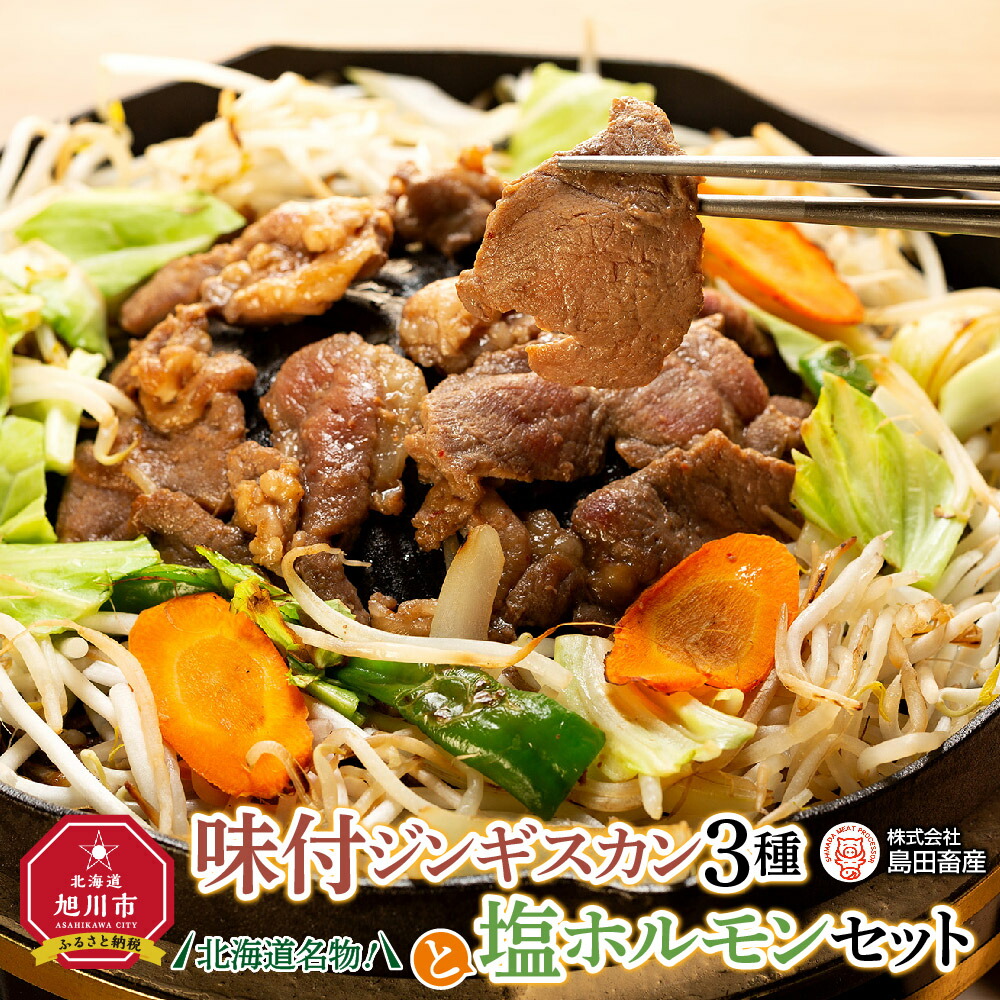 【ふるさと納税】味付ジンギスカン３種と塩ホルモンセット_00558 | 肉 ジンギスカン ラム マトンロース ホルモン 塩ホルモン セット 旭川市ふるさと納税 北海道ふるさと納税