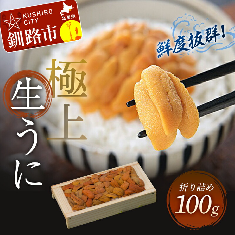 【ふるさと納税】【鮮度抜群！極上生ウニ】 生うに折 100g 北海道 釧路 ふるさと納税 うに ウニ 雲丹 生うに エゾバフンウニ 折 折り詰め 海産物 海鮮 魚介 魚介類 海の幸 うに丼 極上 F4F-3209