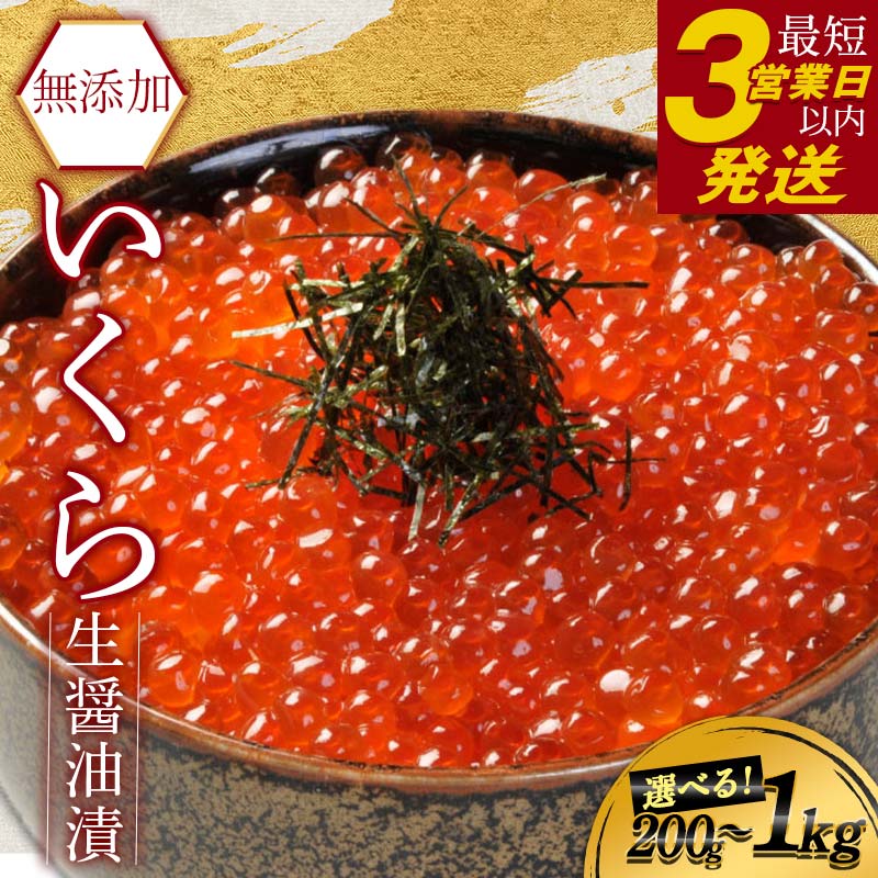 【ふるさと納税】 ★無添加 北海道産いくら★ 生醤油漬 特選 無添加 200g 400g 500g 600g 1kg 定期便 海鮮 北海道 イクラ いくら醤油漬け 鮭 秋鮭 鮭卵 魚卵 いくら丼 ご飯のお供 小分けお届け回数×容量×発送時期が選べる マルア阿部商店 F4F-4355var