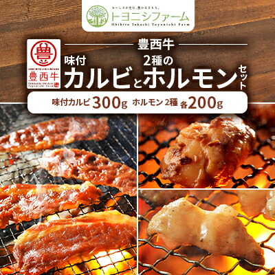 【ふるさと納税】豊西牛味付カルビと2種のホルモンセット【配送不可地域：離島】【1606345】