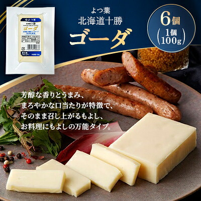 【ふるさと納税】よつ葉 北海道十勝 ゴーダ 100g×6個_ チーズ ゴーダチーズ ゴーダ ちーず 乳製品 よつ葉 セミハードタイプ ナチュラルチーズ おつまみ 晩酌 料理 100g×6個 国産 北海道 帯広市 ギフト プレゼント 送料無料 【配送不可地域:離島】【1690060】|北海道帯広市