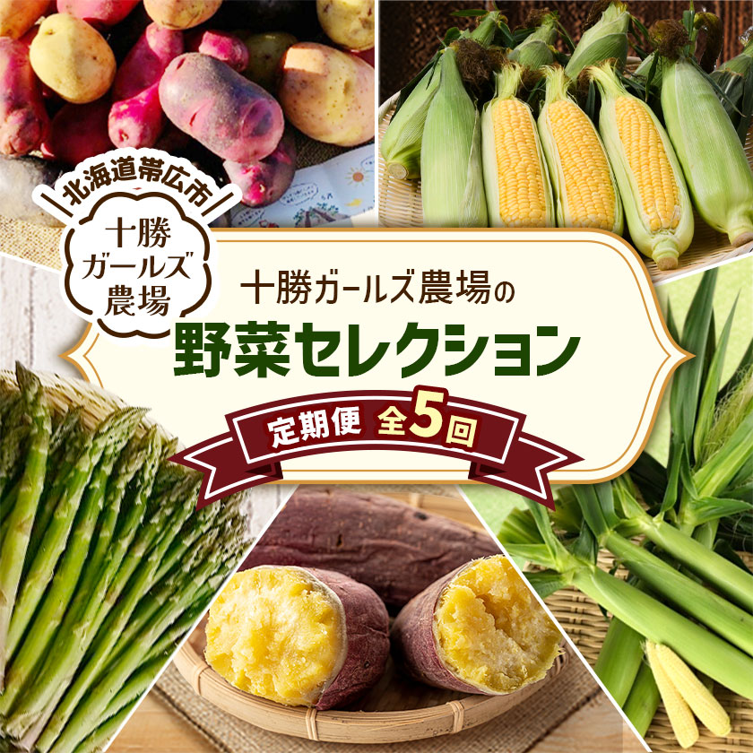 【ふるさと納税】【発送月固定定期便】直送!【北海道を満喫便】十勝ガールズ農場の野菜セレクション全5回_ やさい 野菜 旬の野菜定期便 アスパラガス ヤングコーン とうもろこし 新じゃが さつまいも 産地直送 北海道 帯広市 送料無料 【配送不可地域：離島】【4012918】 33,800円