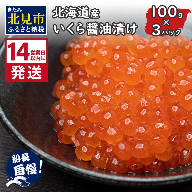 【ふるさと納税】《14営業日以内に発送》北海道産 いくら醤油漬け 100g×3パック