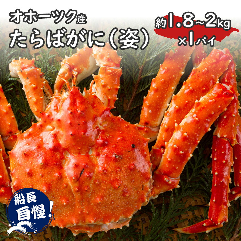 【ふるさと納税】【予約：2026年12月から順次発送】オホーツク産 たらばがに 姿 1.8kg～2.0kg 冷凍 ( たらば タラバ カニ かに 蟹 魚介類 海鮮 北海道 旨味 一尾 )｜北海道北見市