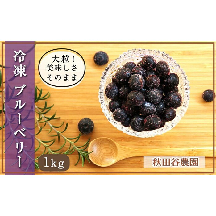 【ふるさと納税】大粒で甘い♪ ＜冷凍＞ブルーベリー1Kg【秋田谷農園】【a014-019】