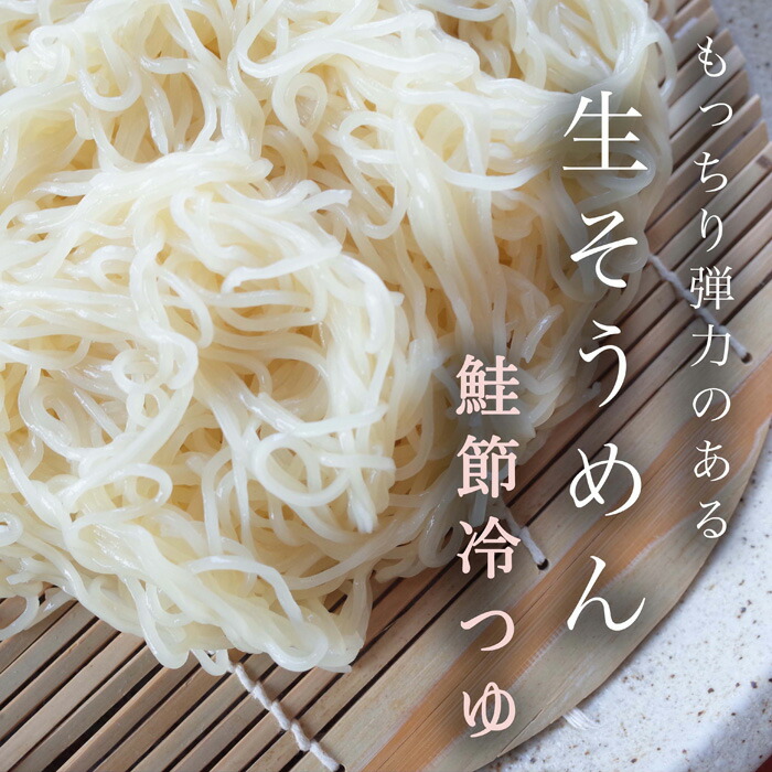 【ふるさと納税】これぞ本物の生の味!元祖生そうめん4食×1箱（鮭節冷つゆ味×4）【16114】