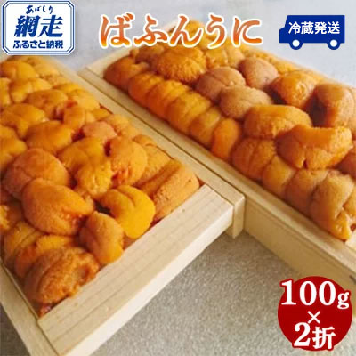 【ふるさと納税】【オホーツク海 北海道網走産限定】生エゾばふんうに 冷蔵100g×2折 【 ふるさと納税 人気 おすすめ ランキング 生うに エゾばふんうに ウニ 雲丹 2折 新鮮 冷蔵 網走産 オホーツク 北海道 網走市 送料無料 】 ABC009