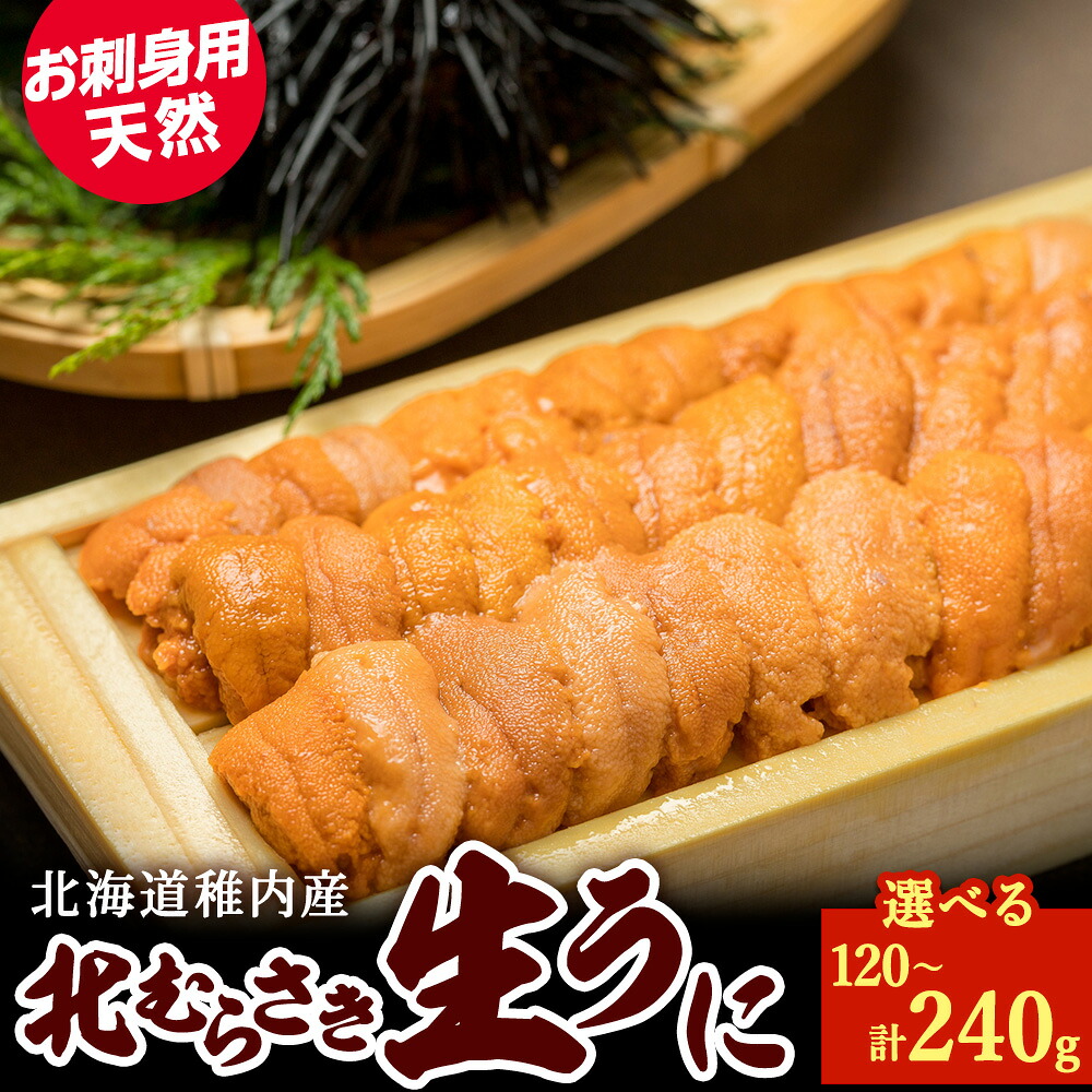 【ふるさと納税】『天然刺身用』北むらさきウニ 選べる120g～240g ウニ 刺身ムラサキウニ うに むらさきうに 海鮮 海産物 北海道ふるさと納税 稚内 ふるさと納税 北海道 【配送不可地域：離島・沖縄県】｜北海道稚内市 11,250円