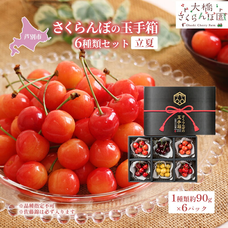 【ふるさと納税】先行予約 さくらんぼ さくらんぼの玉手箱 6種類 セット ※品種指定不可 サミット 月山錦 南陽 紅秀峰 佐藤錦 食べ比べ フルーツ 果物 季節のフルーツ 旬 旬のフルーツ 夏 ギフト 贈り物 贈答 プレゼント 北海道 芦別市　お届け：2025年7月上旬頃～