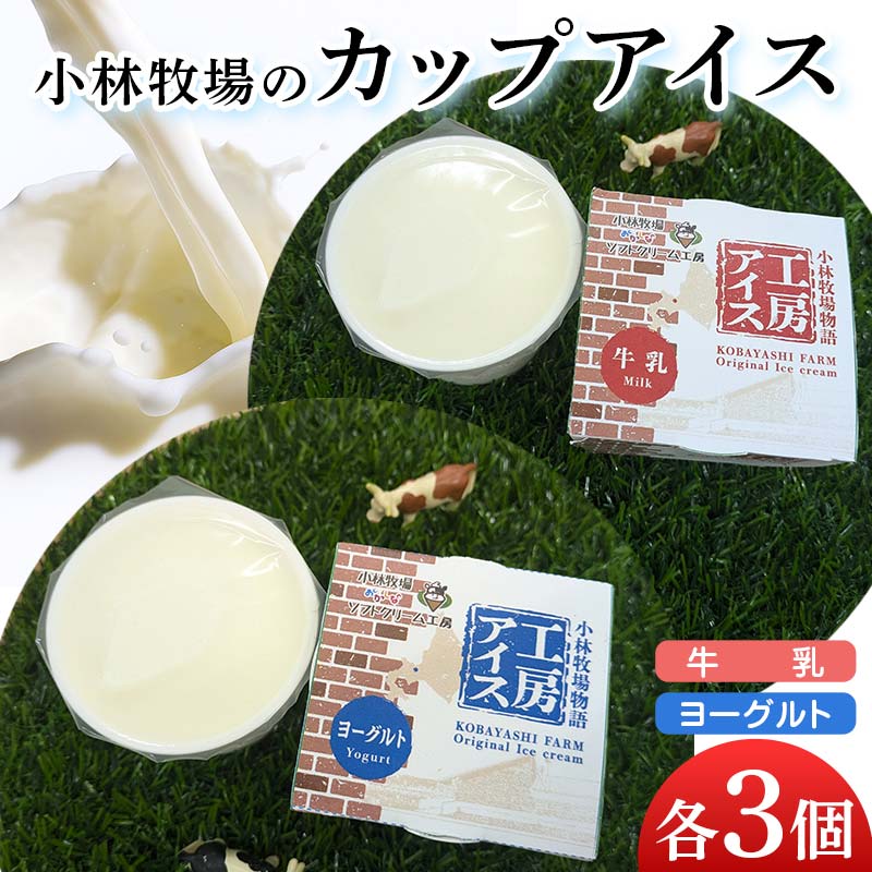【ふるさと納税】カップアイス 牛乳、ヨーグルト 各3個 EB8-0460