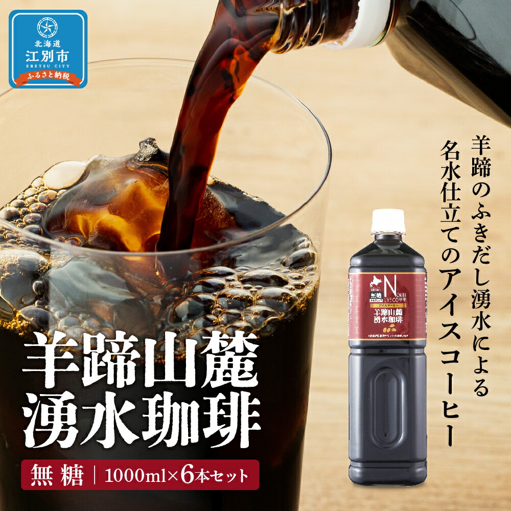 【ふるさと納税】ノースライブコーヒー羊蹄山麓湧水珈琲1000ml×6本セット【AD003】