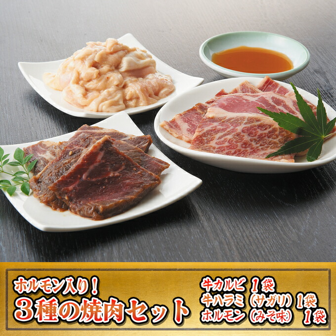 【ふるさと納税】人気の特製ホルモン入り3種の焼肉セット お肉 牛肉 バーベキュー 牛肉/ホルモン |北海道赤平市