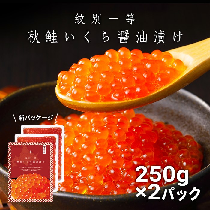 【ふるさと納税】25-77 紋別一等～いくら醤油漬け500g（250g×2パック）