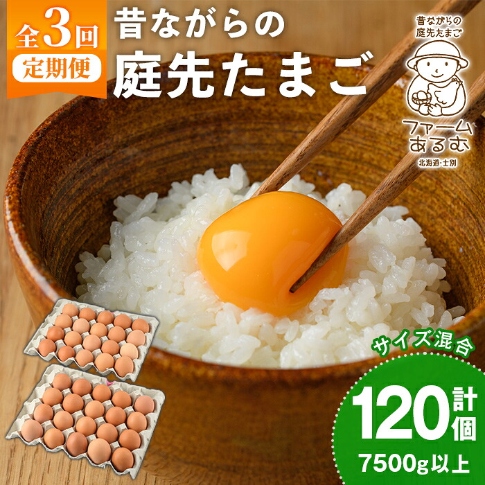 【ふるさと納税】《定期便・計3回》昔ながらの庭先たまご (40個×3回 計120個・サイズ混合) 卵 玉子 たまご 定期便 平飼い 40個 濃厚 うまみ 卵かけご飯 目玉焼き 卵焼き ごはん おかず【ファームあるむ】