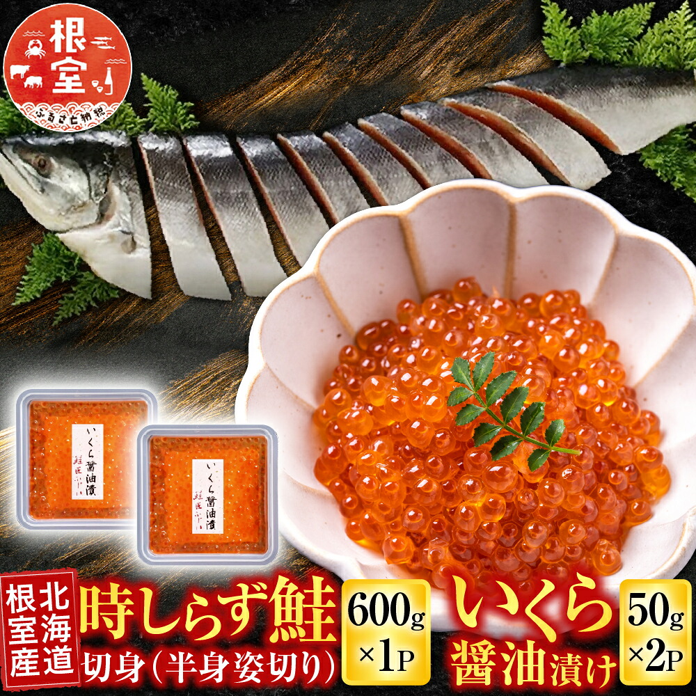 【ふるさと納税】 [北海道根室産] 時しらず鮭 600g × 1P ・いくら醤油漬け 50g × 2P 鮭 さけ サケ しゃけ シャケ 魚 さかな サカナ 沖どれざけ 春ザケ 春ざけ 春鮭 時不知 時鮭 ときしらず イクラ 醤油 醤油漬 魚卵 鮭卵 北海道 B-42106