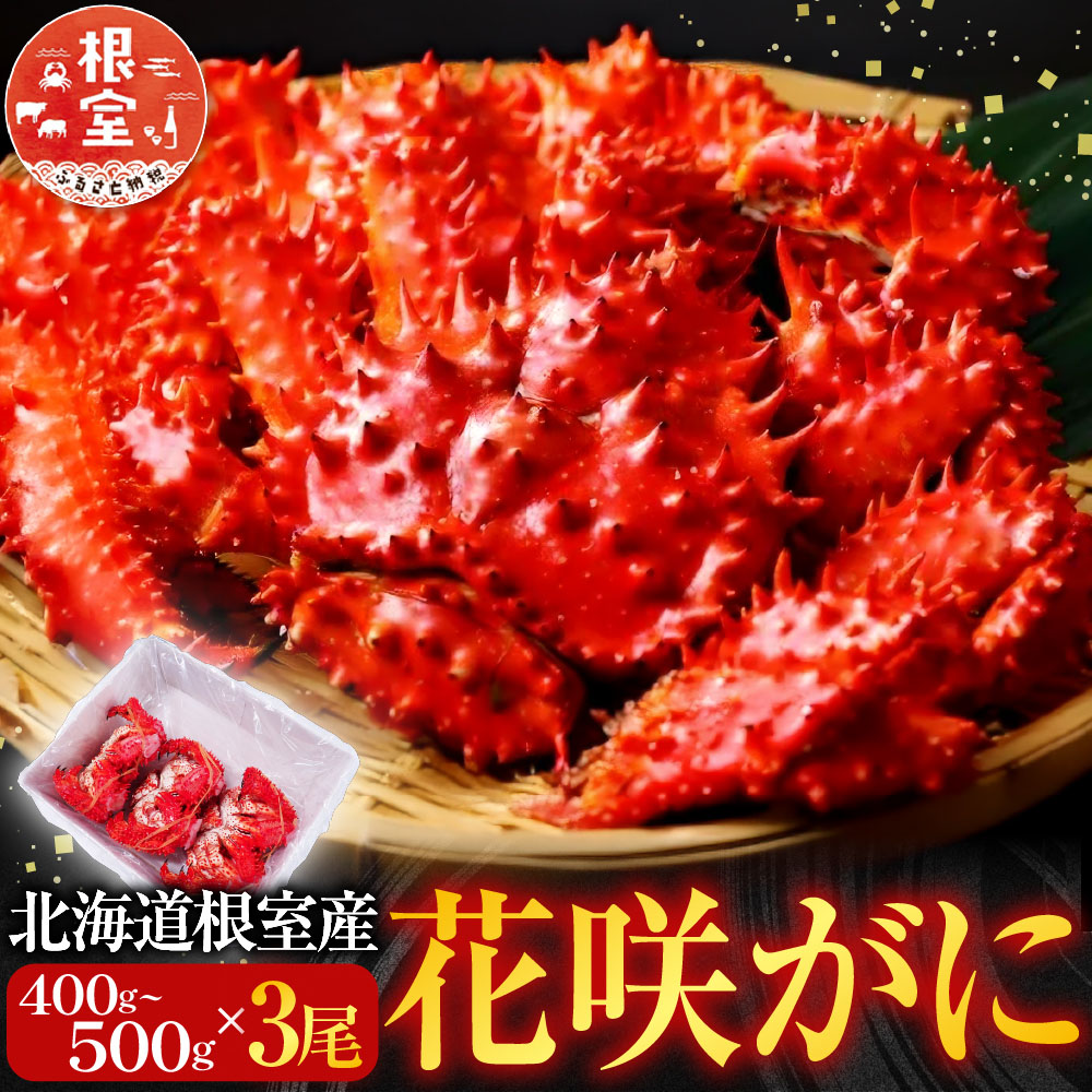 【ふるさと納税】 [北海道根室産] 花咲ガニ 400 ~ 500g × 3 尾 花咲がに 花咲 花咲かに 花咲蟹 かに カニ 蟹 お取り寄せ グルメ 海鮮 北海道 根室市 ふるさと納税 B-28121