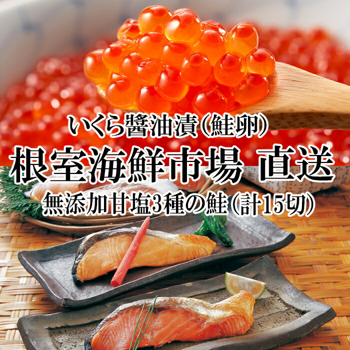 【ふるさと納税】無添加天然甘塩鮭・いくら醤油漬け(鮭卵)セット (天然甘塩鮭3種各5切・いくら70g×1P) (天然甘塩鮭3種各15切・いくら70g×1P) イクラ 紅鮭 秋鮭 鮭 サケ 魚 さかな サカナ 北海道 根室市