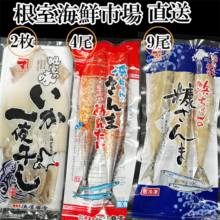 【ふるさと納税】[北海道根室産]いか一夜干し2枚・さんま明太4尾・糠さんま9尾 A-14273