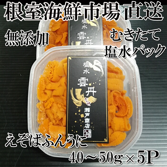 【ふるさと納税】無添加むきたてエゾバフンウニ(赤系)塩水パック40～50g×5P B-14095