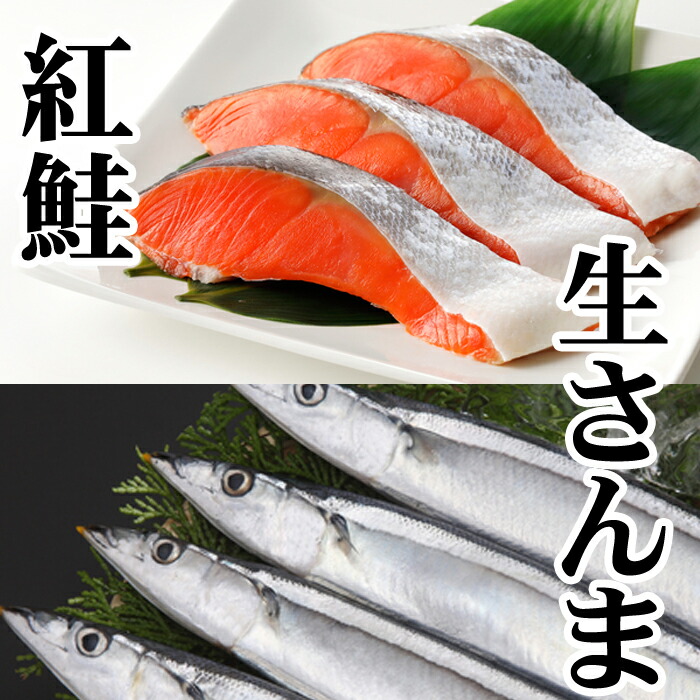 【ふるさと納税】生さんま5尾×1P、甘塩紅鮭5切×1Ｐ G-30004
