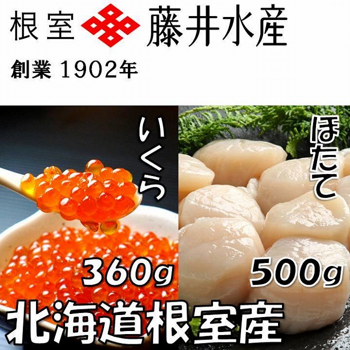 北海道根室産 いくら醤油漬け120g×3P お刺身帆立貝柱500g C-42073 売れ筋アイテムラン