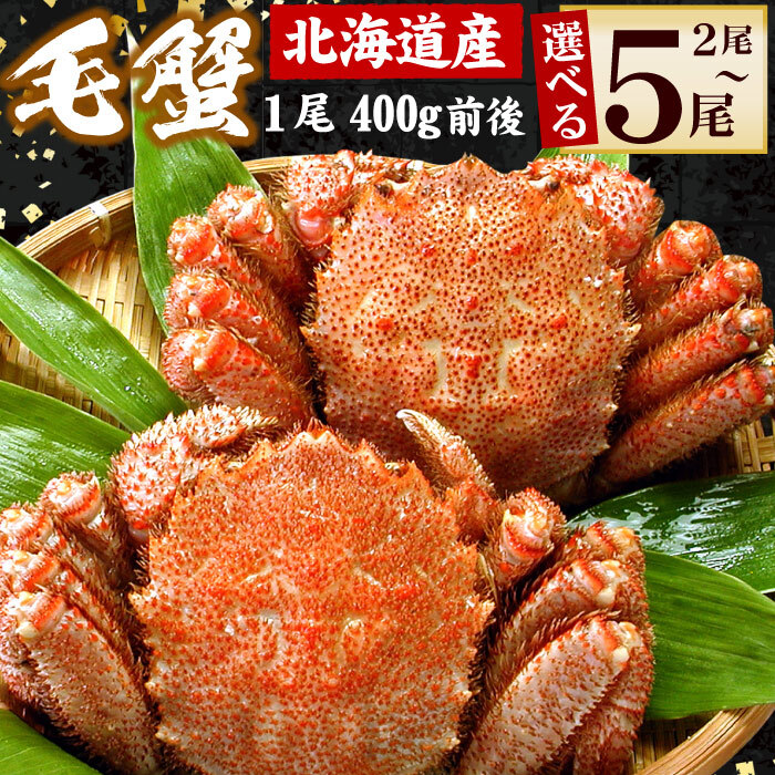 【ふるさと納税】ボイル毛がに400g前後 選べる 2尾 ～ 5尾 毛ガニ 毛蟹 毛がに かに カニ 蟹 北海道 根室市 海鮮