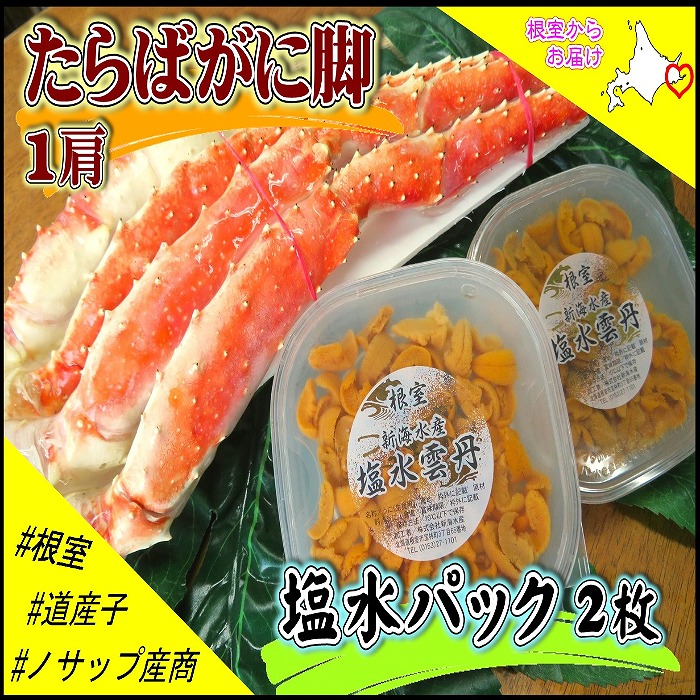 【ふるさと納税】ボイルたらばがに脚1肩(800g)、塩水うに60～80g×2P D-59041