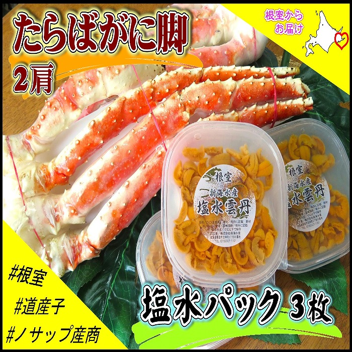 【ふるさと納税】ボイルたらばがに脚2肩(計1.6kg)、塩水うに60～80g×3P E-59006