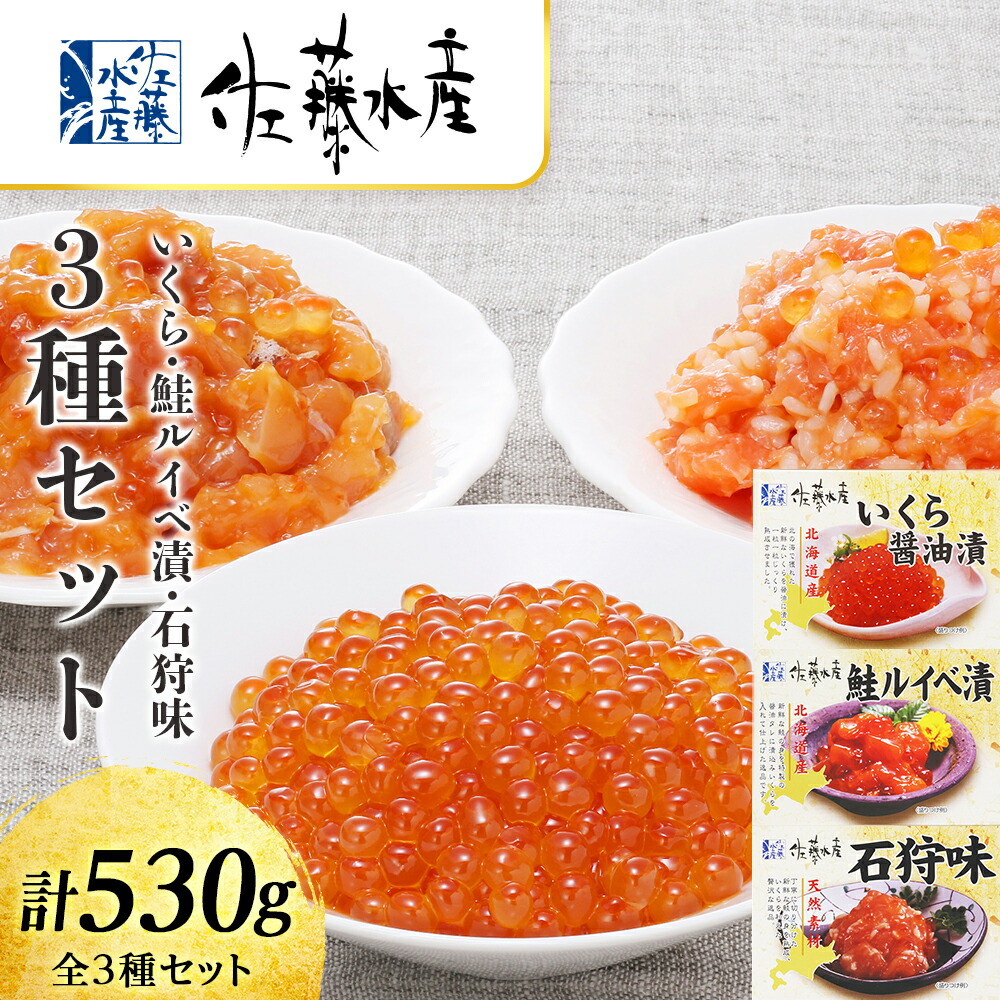 【ふるさと納税】 ＜佐藤水産＞いくらと鮭ルイベ漬・石狩味の3種セット 魚貝類 サーモン 鮭 いくら 魚卵 ルイベ イクラ しょうゆ漬け 北海道ふるさと納税 千歳市 ふるさと納税【北海道千歳市】<br>ギフト ふるさと納税