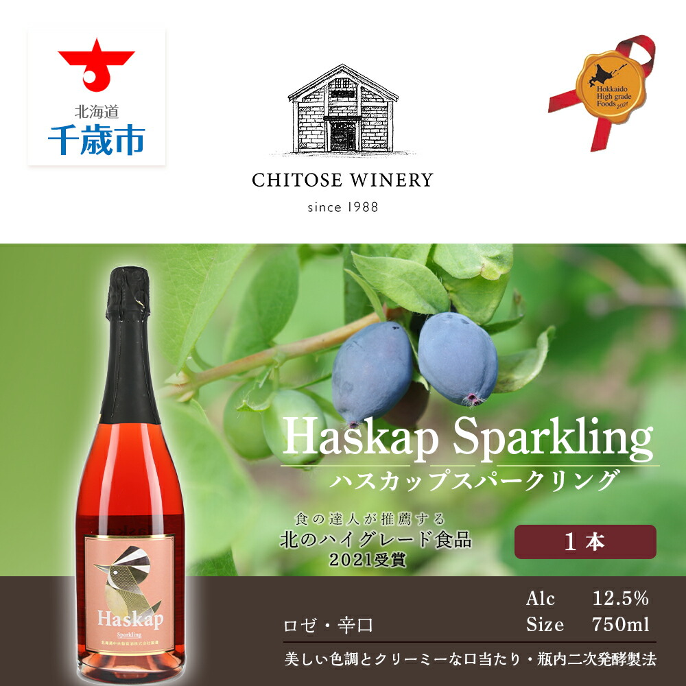 【ふるさと納税】 千歳ワイナリー ハスカップスパークリング750ml×1本 お酒 シャンパン スパークリングワイン【北海道千歳市】 ギフト ふるさと納税 クリスマス