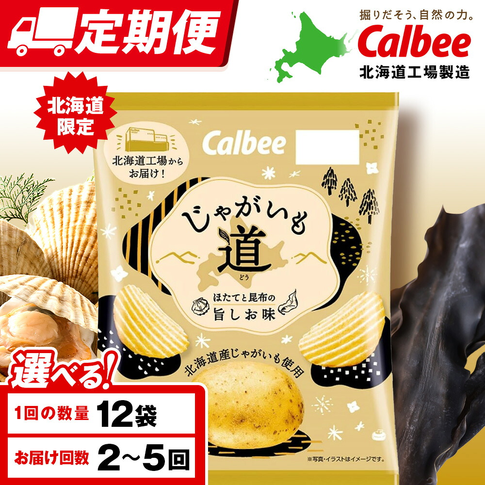 【ふるさと納税】【選べる定期便】【北海道限定】カルビー じゃがいも道 ほたてと昆布の旨しお味 12袋入×1箱 ポテトチップス《千歳工場製造》 スナック お菓子 北海道 千歳 ポテチ ポテトチップス 北海道ふるさと納税 千歳市 ふるさと納税 ギフト ふるさと納税