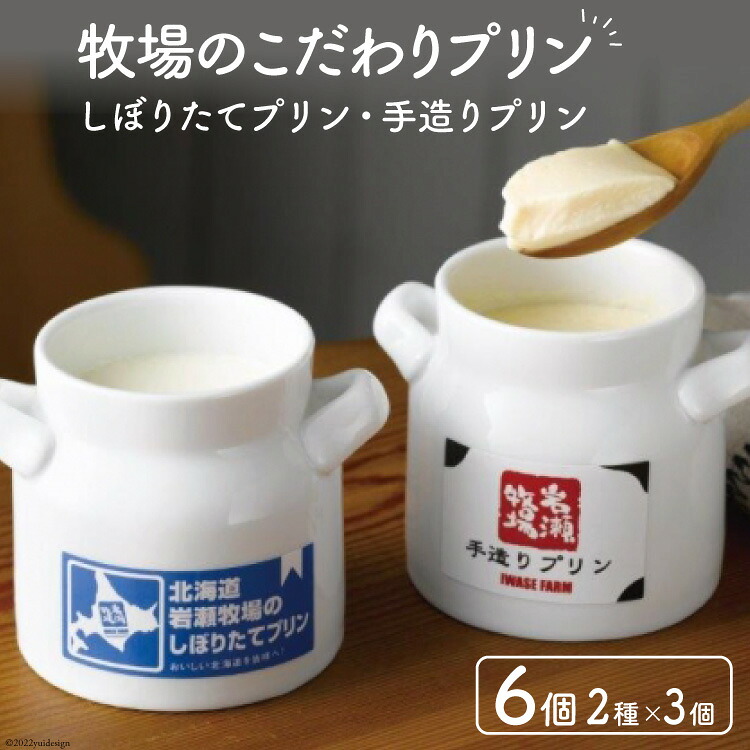 【ふるさと納税】 牧場のこだわり プリン 2種×3個 計6個 セット 陶器入り [岩瀬牧場 北海道 砂川市 12260350] ぷりん スイーツ デザート 食べ比べ 詰め合わせ 陶器 かわいい 化粧箱入り ギフト お歳暮