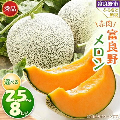 【ふるさと納税】富良野メロン　秀品　赤肉(約2.5kg/約3.2kg/約4kg/約8kg)_ メロン ふらのメロン フルーツ 果物 くだもの 北海道 富良野市 富良野 人気 美味しい ギフト プレゼント 【G1356906】