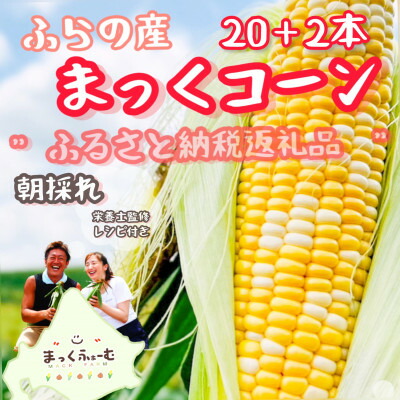 【ふるさと納税】【先行予約】【2026年8月より発送】富良野産　まっくコーン(スイートコーン)20本+2本付き!【配送不可地域：離島】【1458330】