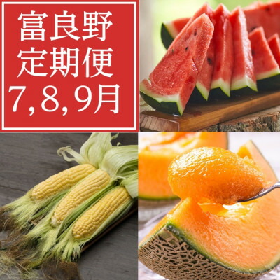 【ふるさと納税】【発送月固定定期便】富良野産　スイカ・メロン・トウモロコシ全3回_ スイカ すいか めろん メロン トウモロコシ とうもろこし 定期便 定期 北海道 富良野市 富良野 ふるさと 【配送不可地域：離島】【4051604】