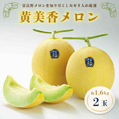 【ふるさと納税】黄美香メロン(青肉)1.6kg×2玉_ メロン めろん 富良野メロン 青肉メロン 富良野 ふらの 北海道 黄美香 さわやか 青肉 希少 2玉 フルーツ くだもの 果物 デザート 贈答 ギフト プレゼント 常温 送料無料 【配送不可地域：離島】【1296166】