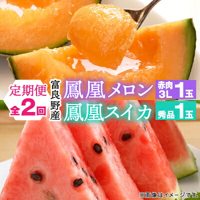 【ふるさと納税】【発送月固定定期便】富良野産鳳凰メロン(赤肉)1玉・鳳凰スイカ1玉全2回_ メロン スイカ めろん 赤肉メロン 赤肉 すいか 西瓜 定期便 フルーツ 果物 くだもの デザート 甘い 富良野 北海道 産直 産地直送 ギフト プレゼント 送料無料 【4082248】