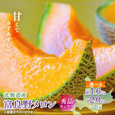 【ふるさと納税】【選べるサイズ/のし】富良野メロン(赤肉)秀品ティアラ2玉入_ メロン 果物 赤肉 ギフト 赤肉メロン ティアラ フルーツ くだもの 北海道 富良野市【G1405352】｜北海道富良野市